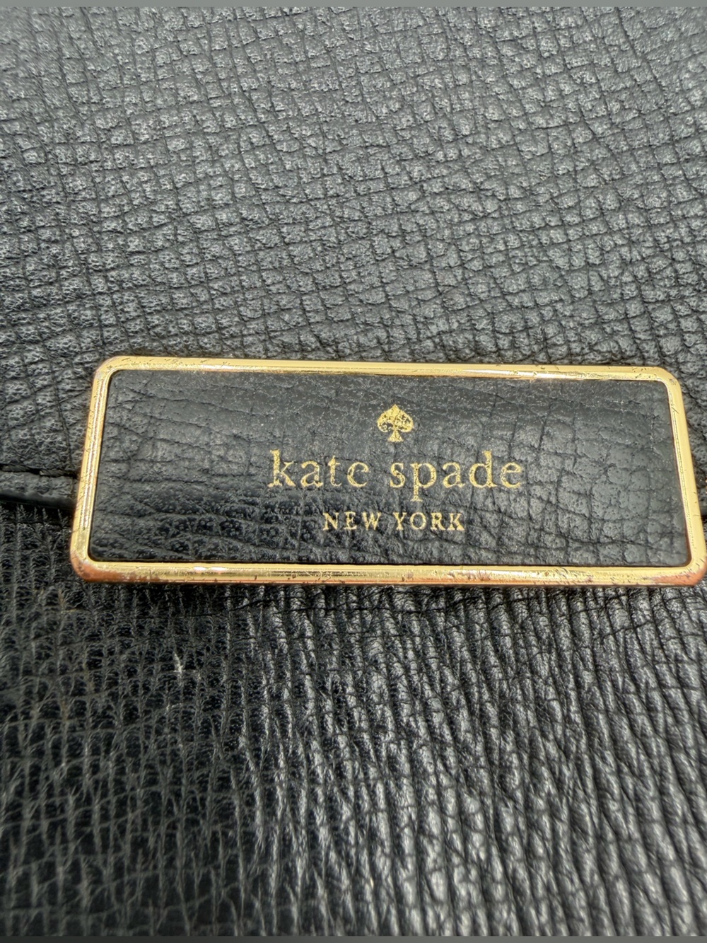 Kate Spade Black Pebbled Leather Envelope Wristlet Clutch Detachable Strap - Picture 3 of 10